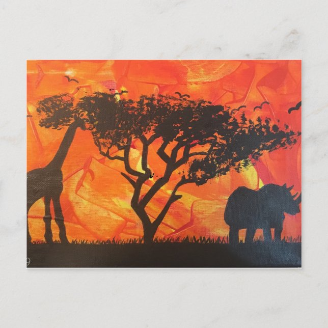 Carte postale safari dans le désert africain (Devant)
