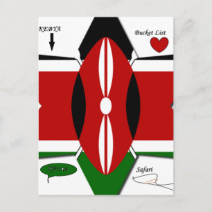 Carte Postale Safari Drapeau Kenyan Conception : Liste de seaux