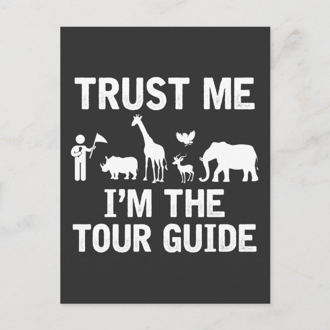 Carte Postale Safari Tour Guide Zoo Animaux Vacances Sauvage (Devant)