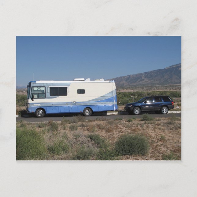 Carte Postale Safari Trek 1999 Blue Classic RV Motorhome (Devant)