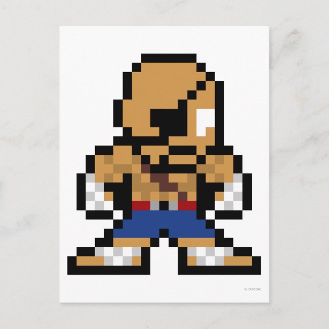Carte Postale Sagat 8 bits (Devant)