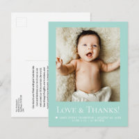 Sage sarcelle Photo Bébé Amour & remerciements Mod