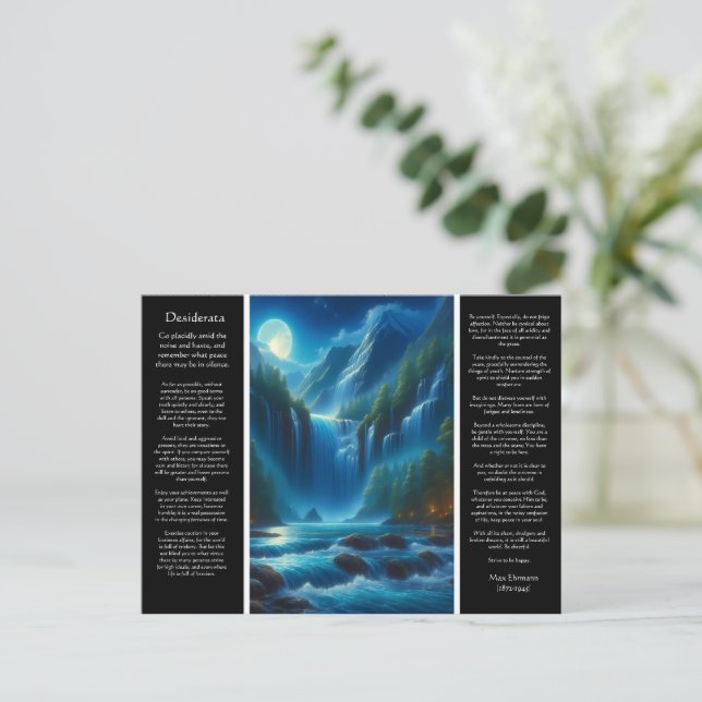 Carte Postale Sagesse de la cascade de Desiderata (Debout devant)