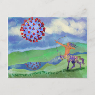 Carte Postale Sagittaire contre le virus