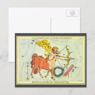 Carte Postale Sagittaire, le miroir de la constellation Vintage 