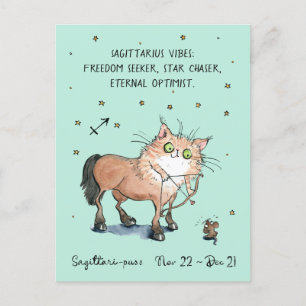 Carte postale Sagittarius Zodiac Chat Carte postal