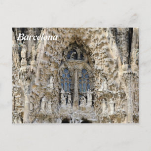 Carte Postale Sagrada Familia. Façade de la crèche.