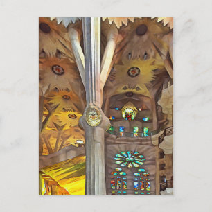 Carte Postale Sagrada Familia. Intérieur. Vue 11.