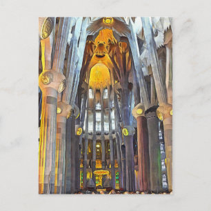 Carte Postale Sagrada Familia. Intérieur. Vue 15.