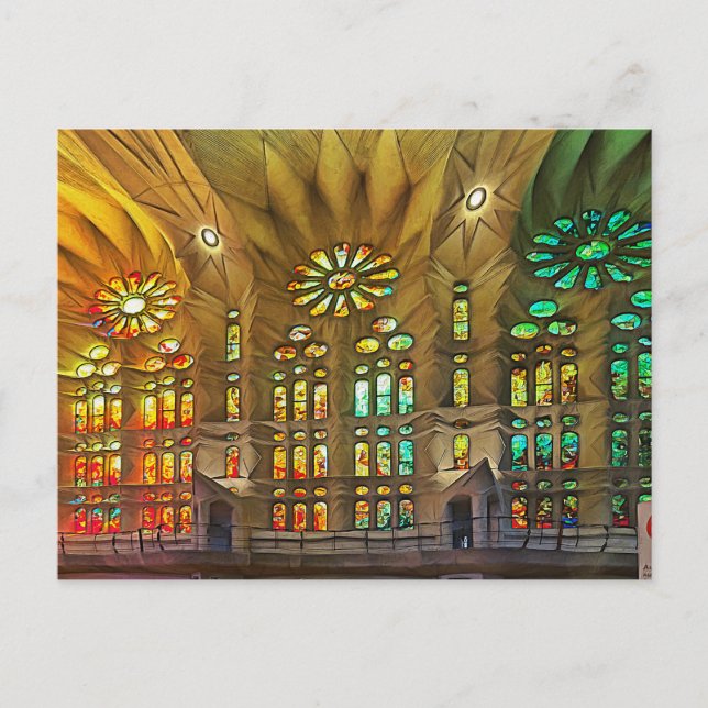 Carte Postale Sagrada Familia. Intérieur. Vue 19. (Devant)