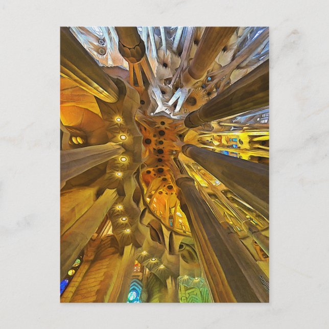 Carte Postale Sagrada Familia. Intérieur. Vue 26. (Devant)