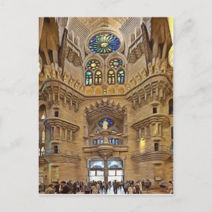 Carte Postale Sagrada Familia. Intérieur. Vue 32.