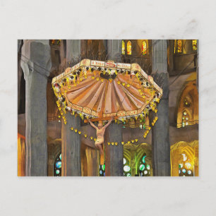 Carte Postale Sagrada Familia. Intérieur. Vue 4.
