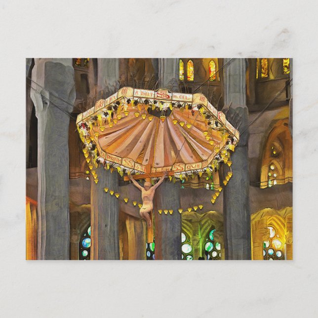 Carte Postale Sagrada Familia. Intérieur. Vue 4. (Devant)