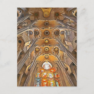 Carte Postale Sagrada Familia. Intérieur. Vue 7.
