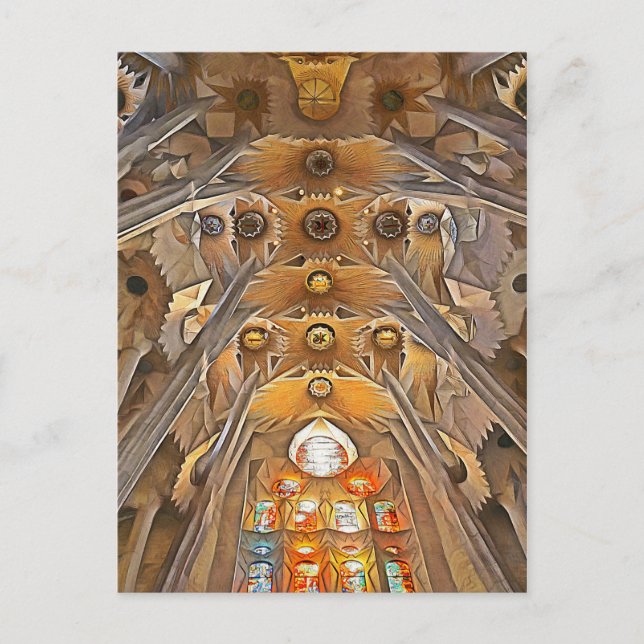 Carte Postale Sagrada Familia. Intérieur. Vue 7. (Devant)
