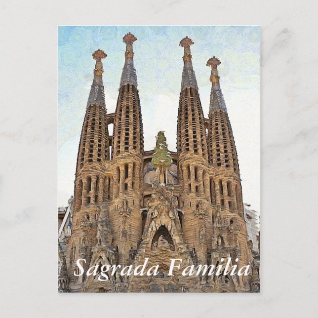 Carte Postale Sagrada Familia. Vue 3. (Devant)