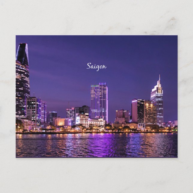 Carte Postale Saigon la nuit (Devant)