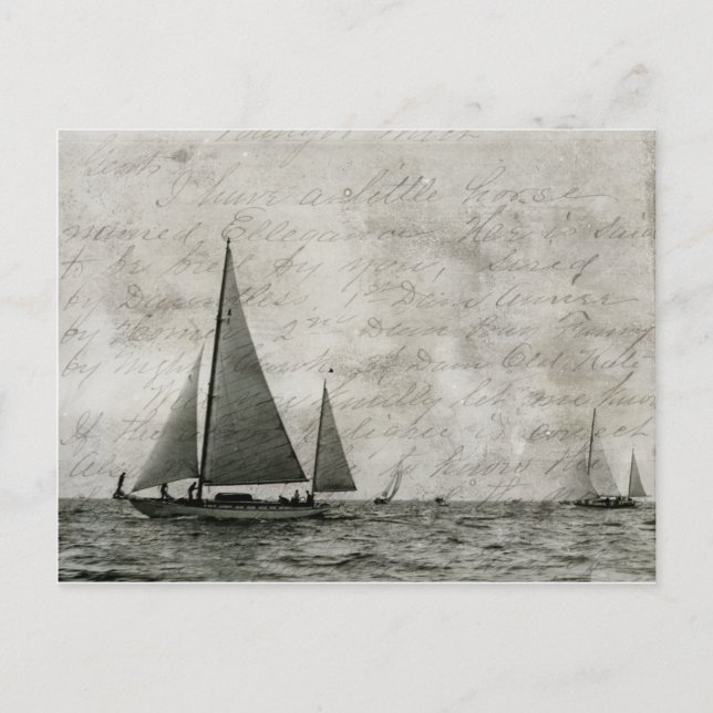 Carte Postale Sailboat on Lac Michigan, Boats at Sea Antique (Devant)