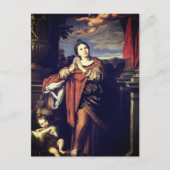 Carte Postale Saint Agnes par Domenichino (c. 1620) (Devant)