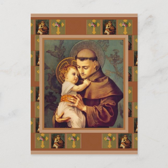 Carte Postale Saint Antoine de Padoue avec Bébé Jésus (Devant)
