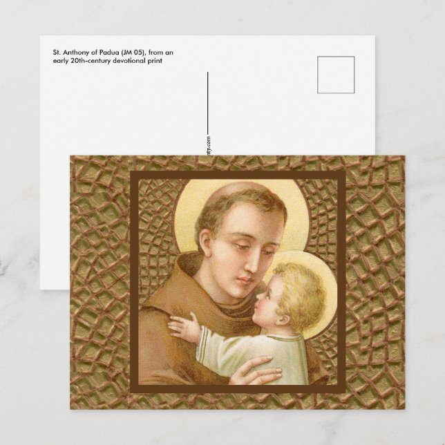 Carte Postale Saint Antoine de Padoue et le Christ Enfant (JM 05 (Devant / Derrière)