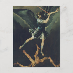 Carte Postale Saint Archange Michael bat le diable