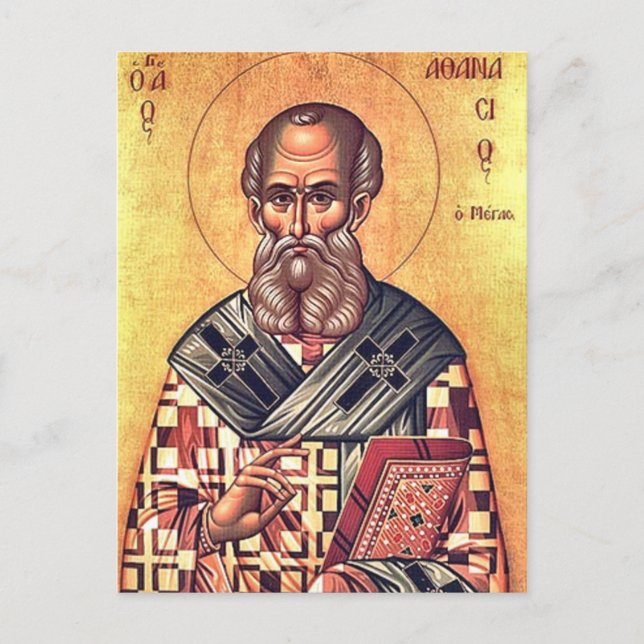 Carte Postale Saint Athanase la grande icône chrétienne orthodox (Devant)
