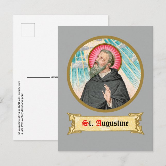 Carte Postale Saint Augustin d'Hippone (SAU 047; détail) (Devant / Derrière)