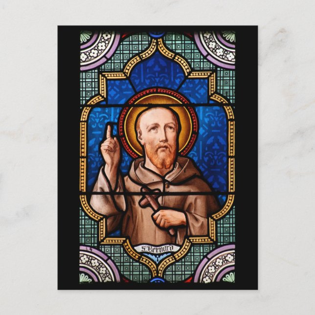 Carte Postale Saint Bernard de Clairvaux Verre d'Art (Devant)