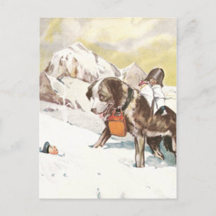 Carte Postale Saint Bernard Dog à la Secourt