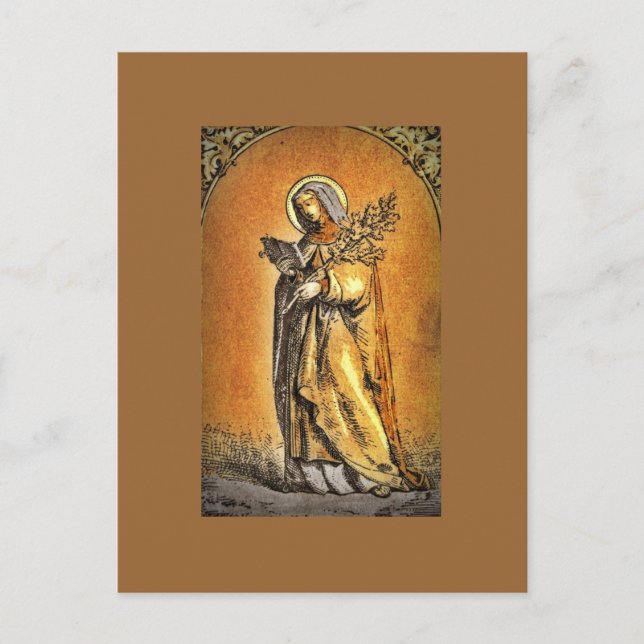 Carte Postale Saint Brigid Lit Sa Bible (Devant)
