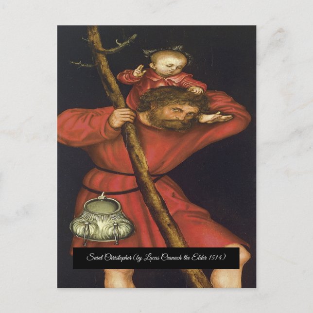 Carte Postale Saint Christopher avec le Christ enfant (Devant)