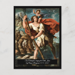 Carte Postale Saint Christopher Patron saint des voyageurs