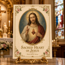 Saint-Cœur de Jésus Floral Or Vintage