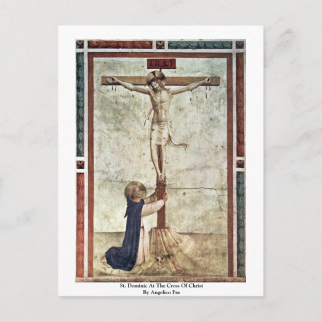 Carte Postale Saint Dominique À La Croix Du Christ Par Angelico  (Devant)