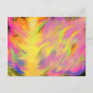 Carte Postale Saint-Esprit Feu Chrétien Prophétique Art Abstrait