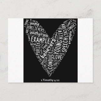 Carte Postale Saint-Esprit Porter (Jeune Gp) Coeur noir/texte bl