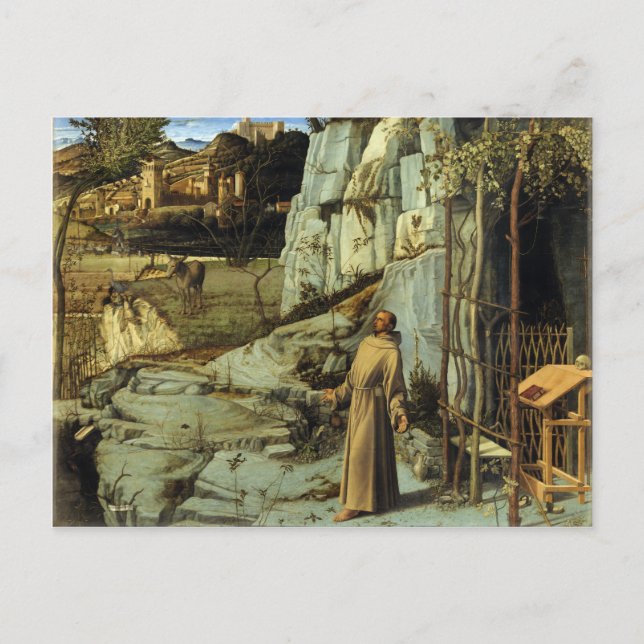 Carte Postale Saint François dans le désert par Giovanni Bellini (Devant)
