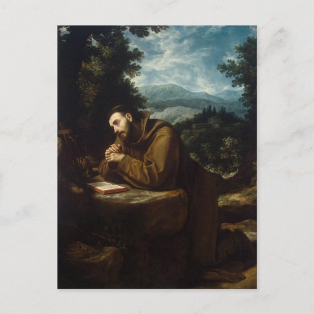Carte Postale Saint François d'Assise, amoureux des animaux (Devant)
