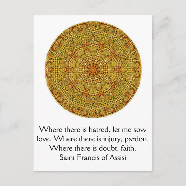 Carte Postale Saint François d'Assise cite amour et foi (Devant)