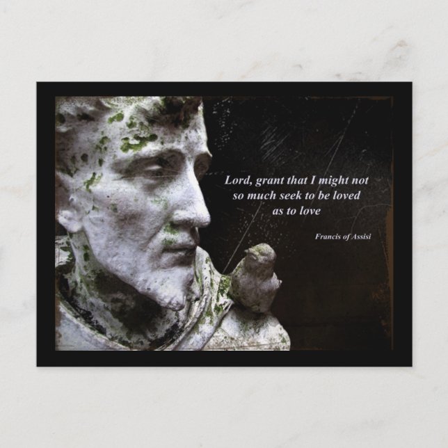 Carte Postale Saint François d'Assise et Citation d'oiseaux (Devant)
