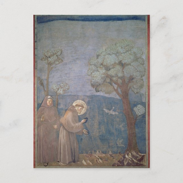 Carte Postale Saint François Prêcher aux oiseaux, 1297-99 (Devant)
