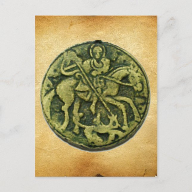 CARTE POSTALE SAINT GEORGE ET DRAGON MEDALLION (Devant)
