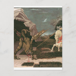 Carte Postale Saint George et le Dragon; Paolo Uccello; c.1460