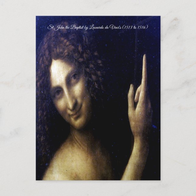 Carte Postale Saint Jean Baptiste par Léonard de Vinci (Devant)
