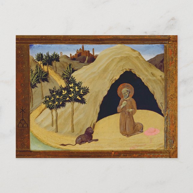 Carte Postale Saint Jérôme avec le lion, 1436 (température sur p (Devant)