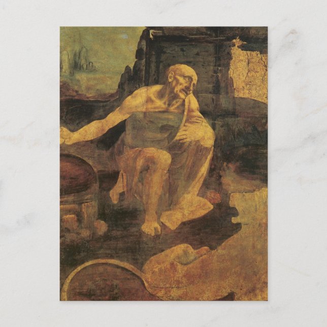 Carte Postale Saint Jérôme par Leonardo da Vinci vers 1481 (Devant)
