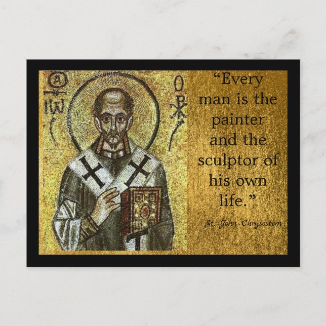 Carte Postale Saint John Chrysostom l Orthodoxe l Icône catholiq (Devant)