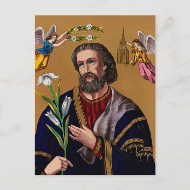 Carte Postale Saint Joseph Guardian de la Sainte Famille (Devant)